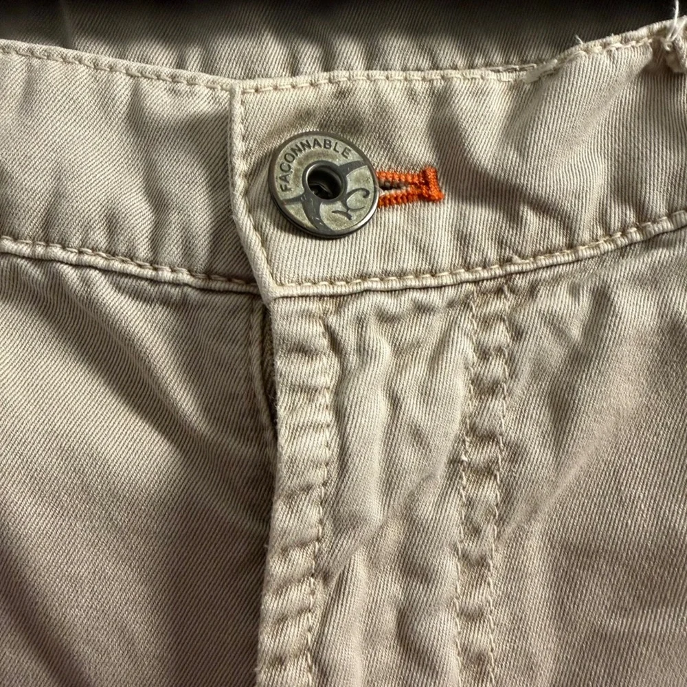 Faconnable Jeans Mens Khaki Cotton Twill Pants Tan Straight Leg Size 36R